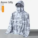 Bonnie Cathy Áo Chống Nắng Lụa Lạnh Cho Nam Áo Khoác Chống Tia Cực Tím Loại Mỏng Áo Khoác Nhẹ Có Mũ Liền Dễ Phối Áo Chống Nắng Thể Thao Ngoài Trời