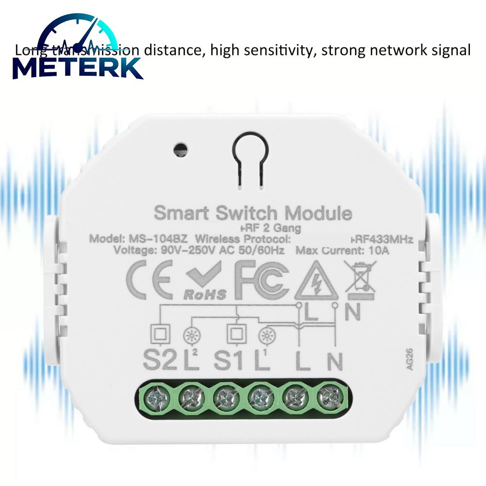 Meterk โมดูลสวิตช์อัจฉริยะ IP20 การป้องกันแบบปกปิด AC 90-250V สวิตช์ลดแสง 2 ทางการควบคุมแอปสำหรับเครื่องใช้ในบ้านอัจฉริยะ ราคา 600 บาท*ส่งฟรี
