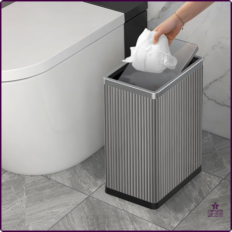 [ianba] 10L Stainless Steel Trash Can with Swing Top Lid Silent Close for Kitchen Office Toilet Waterproof Narrow Trash Bin Home Dustbin ราคา  2,730 บาท*ส่งฟรี