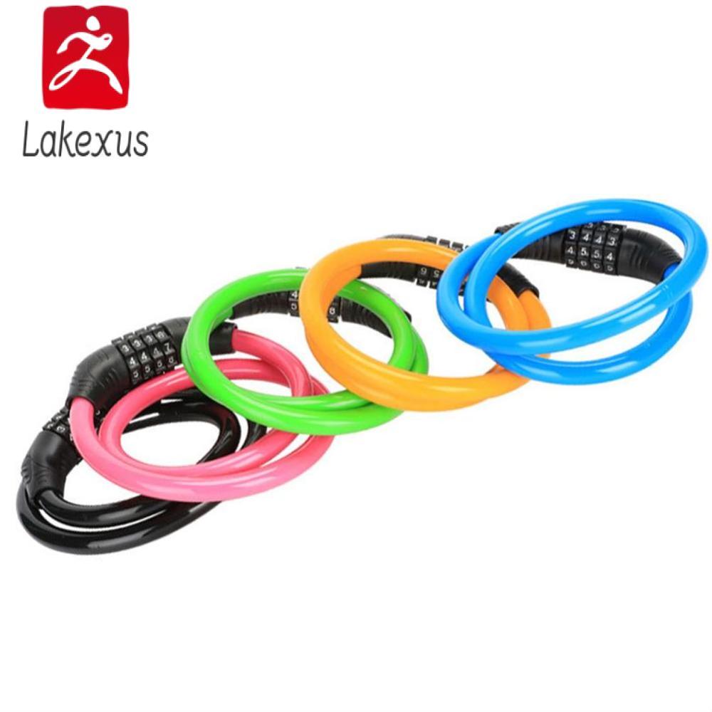 Lakexus Khóa Xe đạp bốn tổ hợp số cầm tay 60cm khóa chống trộm dây thép dày xe máy thiết bị đạp xe ngoài trời