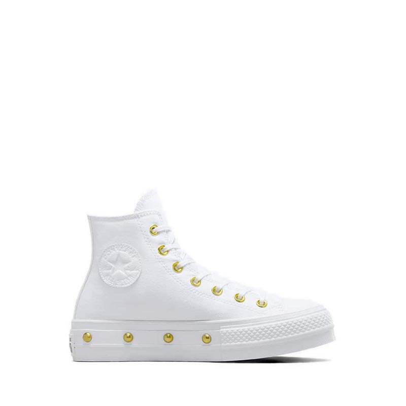 Giày Thể Thao Converse CTAS Lift Platform Star Studded Women's - White/White/Gold