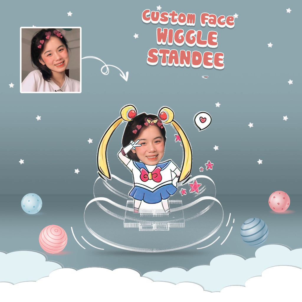 Standee lắc lư lật đật in theo yêu cầu Chibi Cute Aesthetic Động Vật Trái Cây Quà Tặng Cho Cặp Đôi B