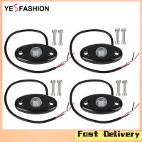 Yesfashion Store IN stock 4 Pods Underglow RGB Rock Lights High Bright Waterproof IP67 Wheel Well Lighting Lamp Underbody Light Accessories