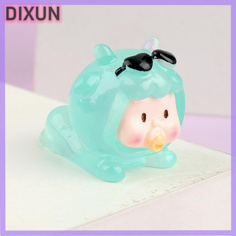 DIXUN Phim hoạt hình vui nhộn dạ quang mini búp bê vi trang trí cảnh quan thu nhỏ tượng nhỏ sáng tạo tự làm phụ kiện trang trí nhà Quà Tặng