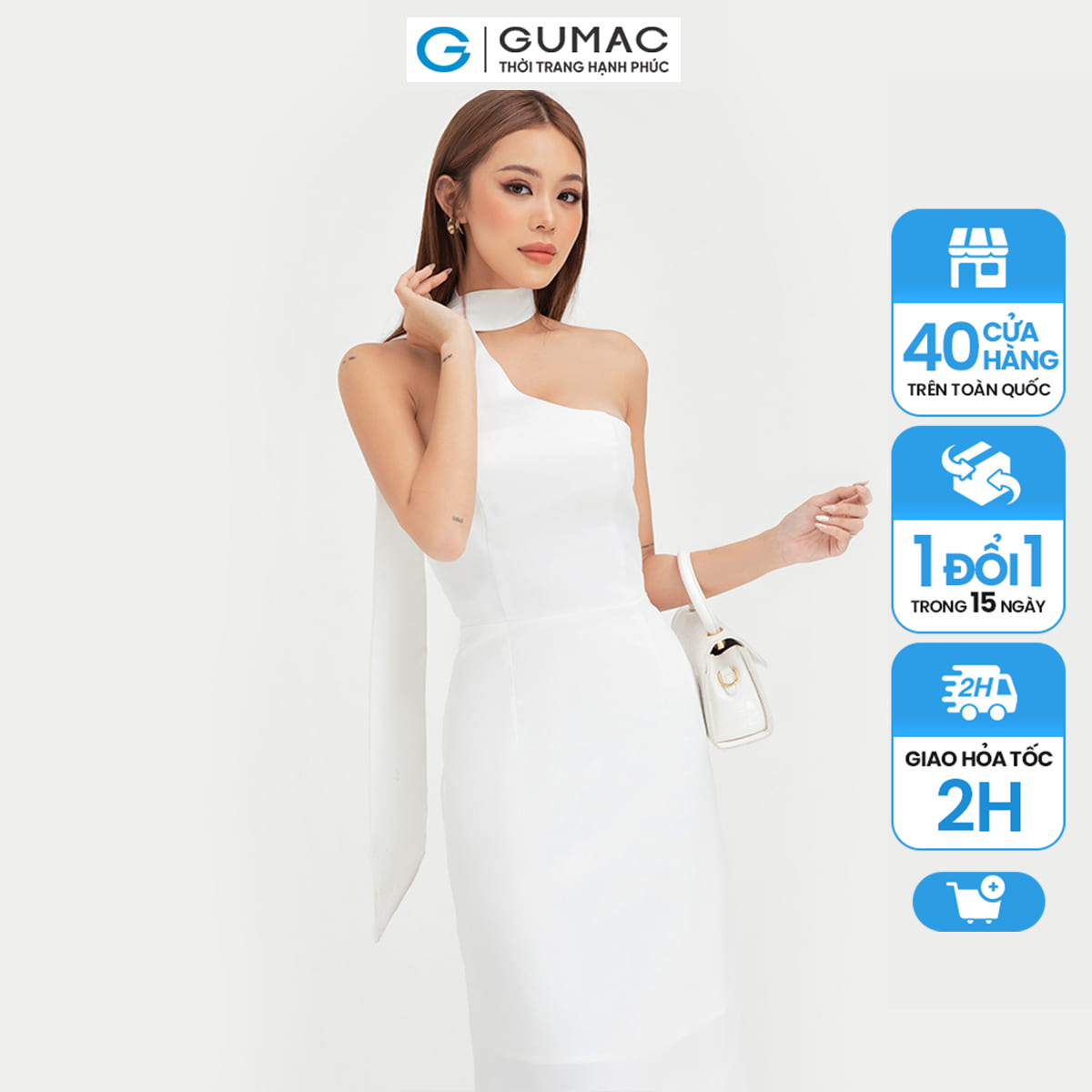 Váy đầm nữ body đẹp kiểu dáng cúp ngực dây cổ thời trang GUMAC mẫu mới DB472