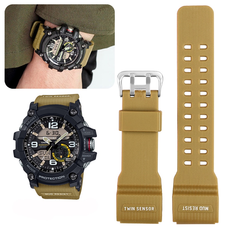 【Shop with Confidence】 Resin Silicone Watch Band For Casio G-SHOCK Little/Small Mud King GG-1000 GWG-100 GSG-100 Rubber Waterproof Sport Strap Bracelet
