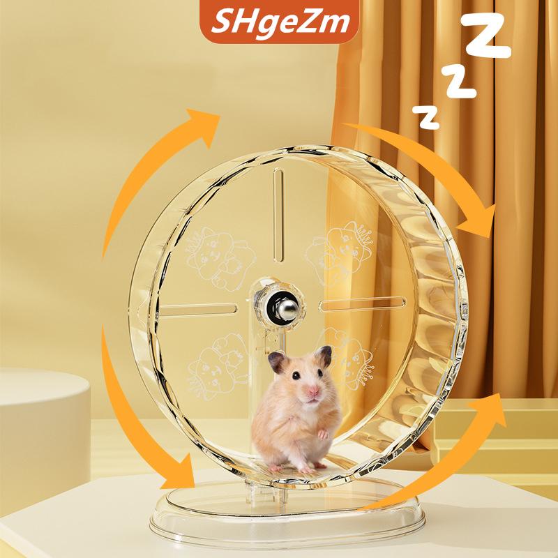 [COD] SHgeZm Hamster lồng bánh xe hamster tập thể dục bánh xe Acrylic trong suốt ngăn chặn trượt linh hoạt dễ dàng để làm sạch với đứng cho hamster lồng