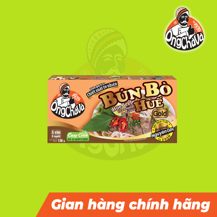 Viên Gia Vị Bún Bò Huế Ông Chà Và 126g (Hue Beef Rice Noodle Soup Cubes) - Gia Vị Ông Chà Và