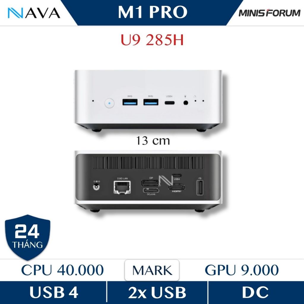 Minisforum M1 PRO Ultra9 285H - Mini PC hiệu năng cao, CPU Intel Core Ultra9, RAM 16GB, 512GB SSD