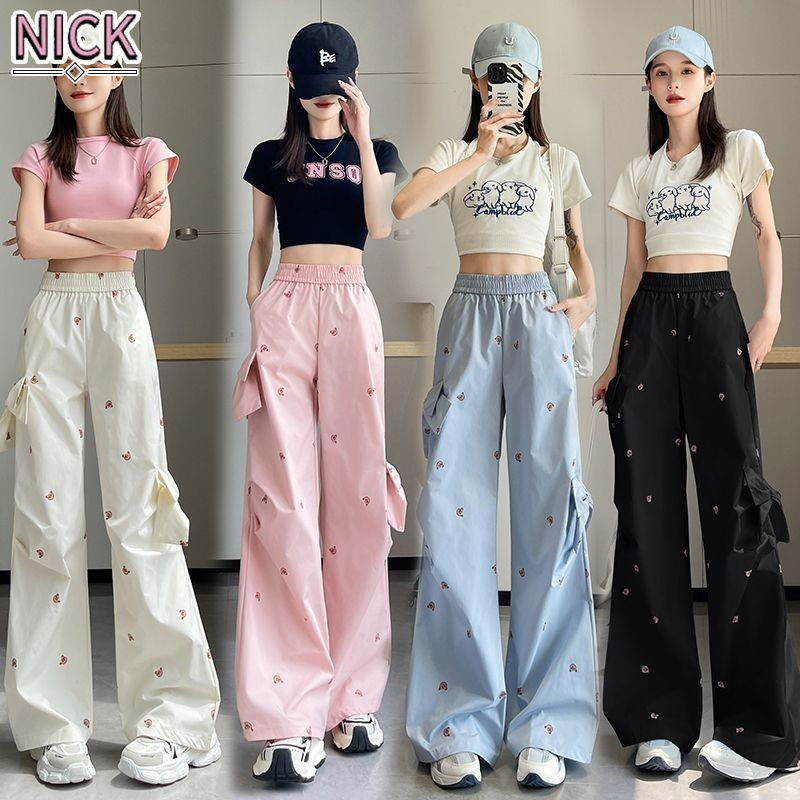 NICK Fashionable High-Waist Wide-Leg Pants with Cute Embroidery and Crop Top Set ราคา 7,061 บาท*ส่งฟรี