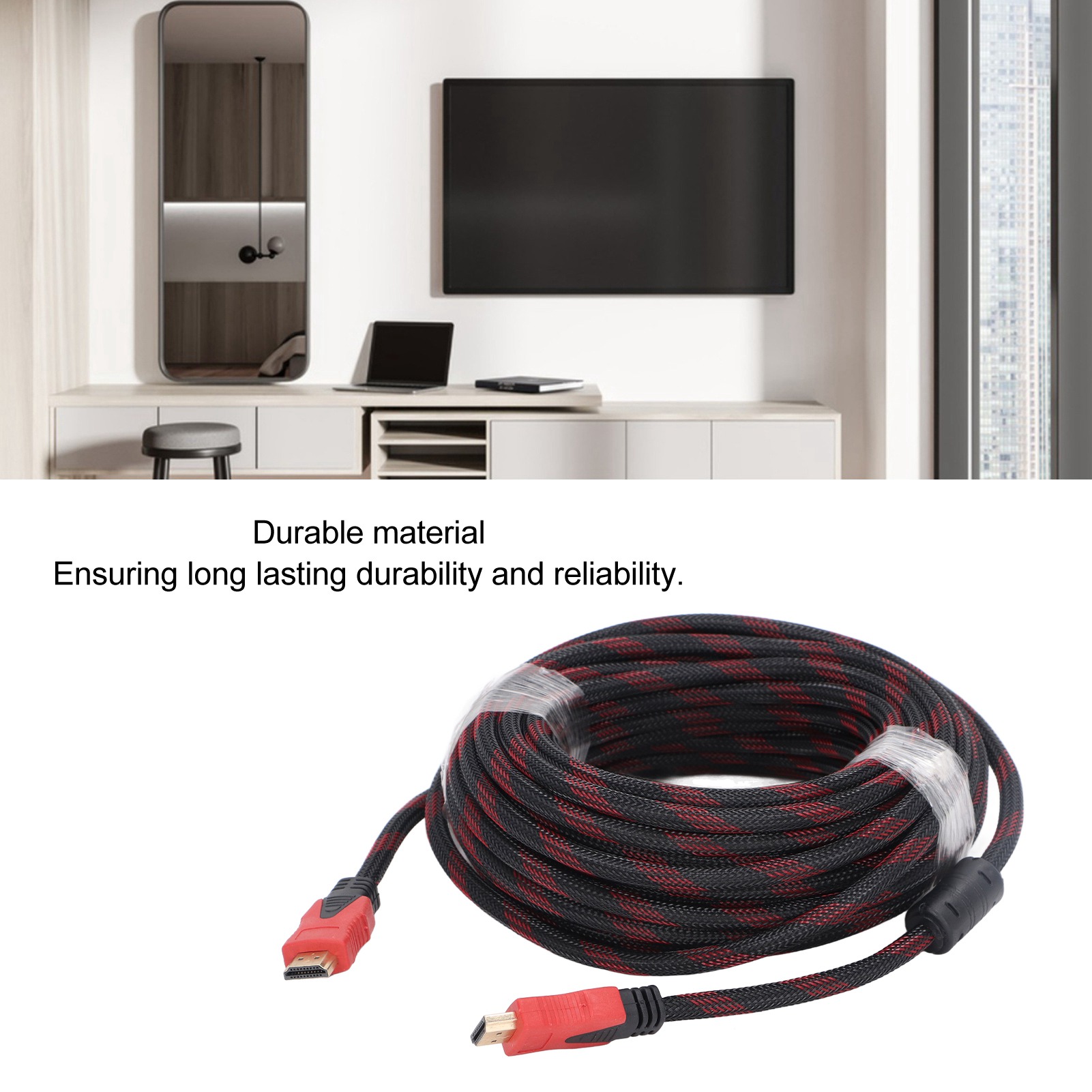 HD dây đáng tin cậy Plug and Play thực tế màu đỏ và đen Cáp đa phương tiện HD cho máy chiếu