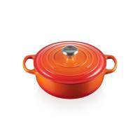 หม้อเหล็กทรงกลม/เตี้ย สำหรับผัด สีส้ม ขนาด 24cm SIGNATURE SAUTEUSE OVEN 24CM FLAME SS KNOB