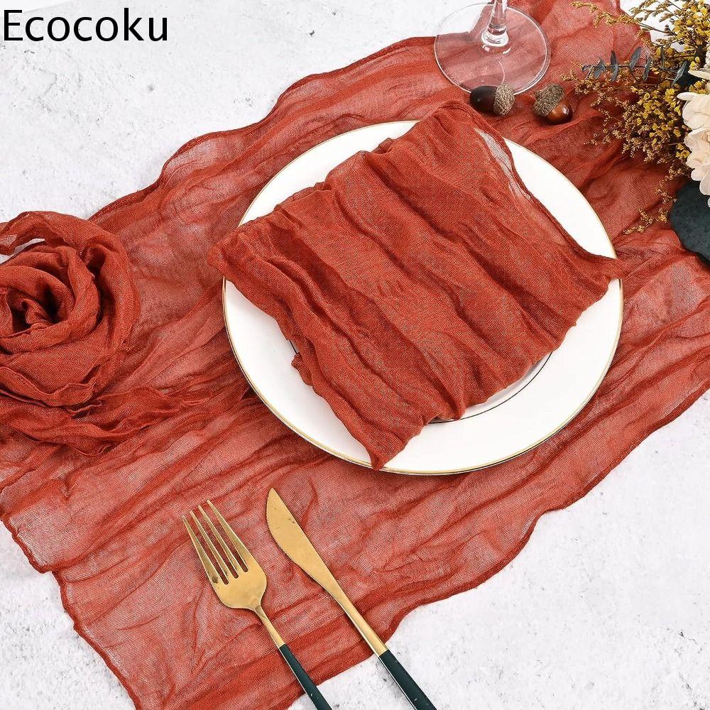 ECOCOKU Tái sử dụng Khăn ăn gạc Mềm Trang trí bàn Tấm lót đĩa Đồ dùng cho bữa tiệc Cổ điển Khăn ăn cotton Đám cưới