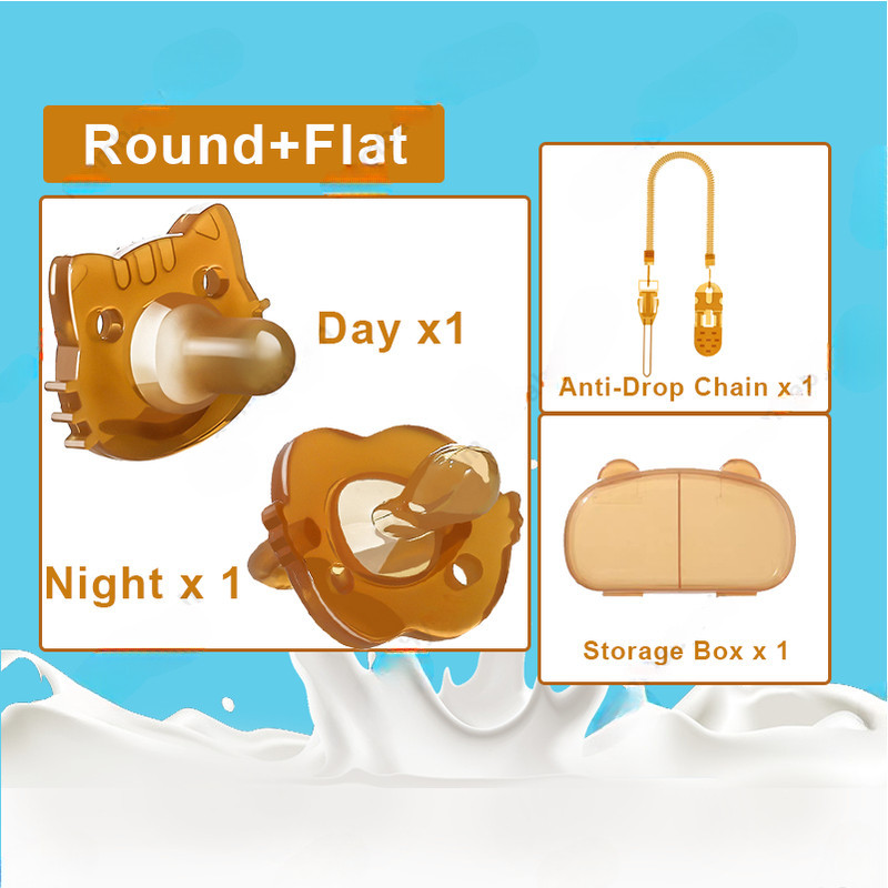 AODUOYAYA Portable Baby Silicone Pacifier 0 To 6 Months Soft Imitation Breast Milk Silicone Baby Teether