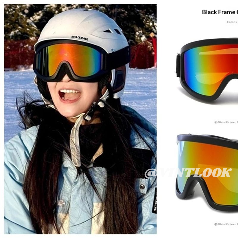 VINTLOOK แว่นตากันลมกันหมอกสำหรับสกีกลางแจ้ง ป้องกันแสงสะท้อน เหมาะสำหรับผู้ใหญ่ทั้งชายและหญิง ราคา 159 บาท*ส่งฟรี