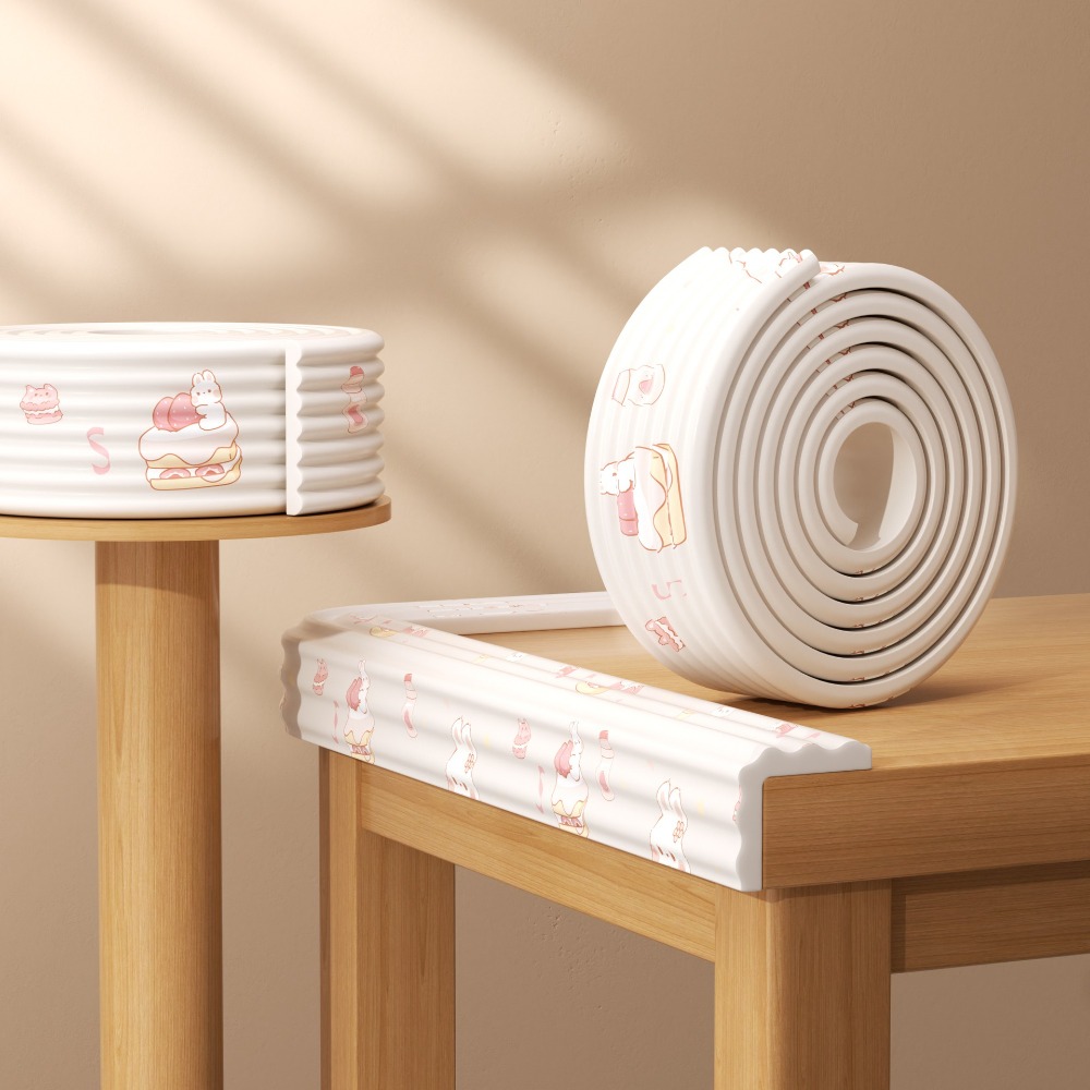 SHIRUI Mẫu hoạt hình Dải bảo vệ cạnh bàn An toàn cho trẻ em 2m Đệm chống va chạm Thực tế Mềm mại Bảo vệ góc tường Bên giường