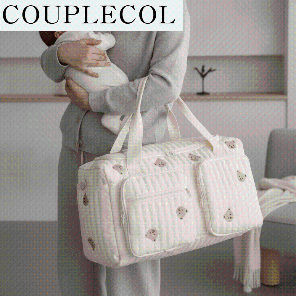 COUPLECOL กระเป๋าหลายช่อง ที่จัดเก็บผ้าอ้อม ผ้าฝ้ายควิลท์ ความจุขนาดใหญ่ กระเป๋าเดินทาง กระเป๋าสำหรับรถเข็นเด็ก มีซิป กระเป๋าคุณแม่ การเดินทางประจำวัน ราคา 489 บาท*ส่งฟรี