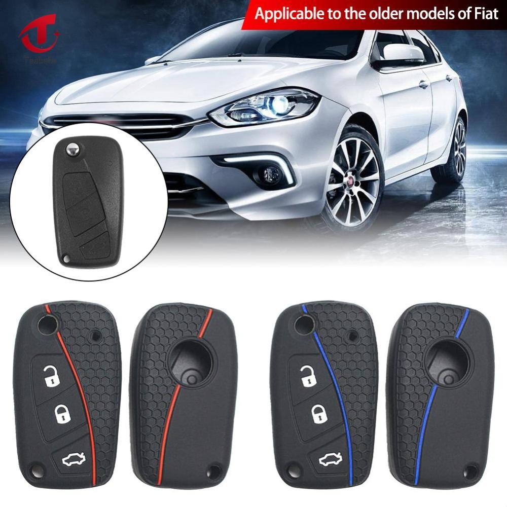 Teabelle xe vỏ bọc chìa khóa vỏ xe chủ chìa khóa từ xa Silicone cho Fiat Stilo Grande Punto Bravo Linea ý tưởng Panda 500 phụ kiện