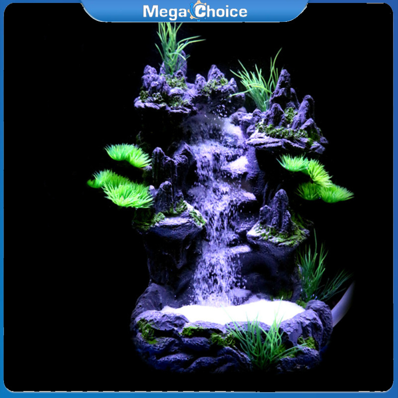 MegaChoice Aquarium Waterfall Rockery Landscape Ornament, Fish Tank Rockery Simulated Aquatic Plant Resin Decor, Aquarium Resin Mountain Ornament ราคา 785 บาท*ส่งฟรี