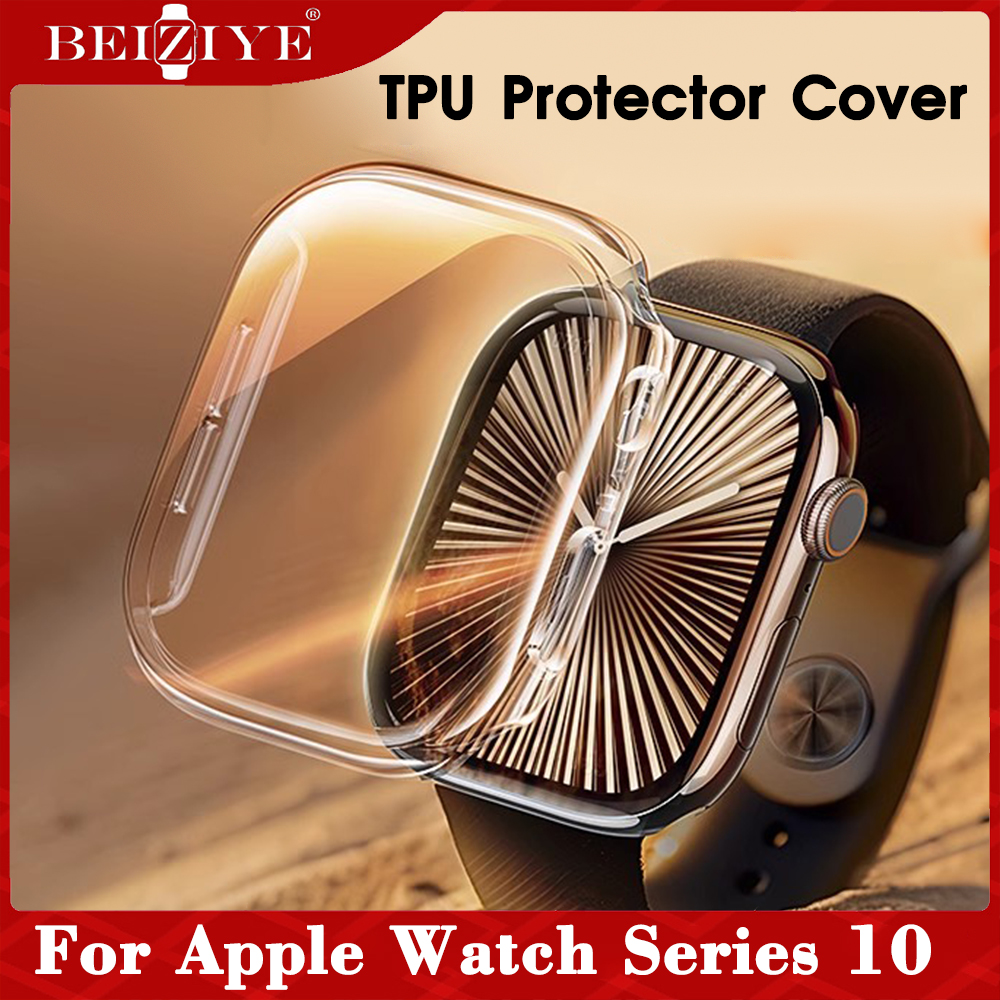 Bảo vệ màn hình cho Apple Watch Case Series 10 42mm 46mm Full TPU bumper Cover accessories iwatch series 10 Plating Case Protective Cover