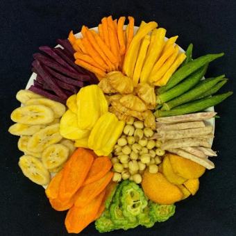 Thập cẩm sấy giòn - Trái Cây Sấy ĐÀ LẠT - CỦ QUẢ SẤY ( Ít Chuối )