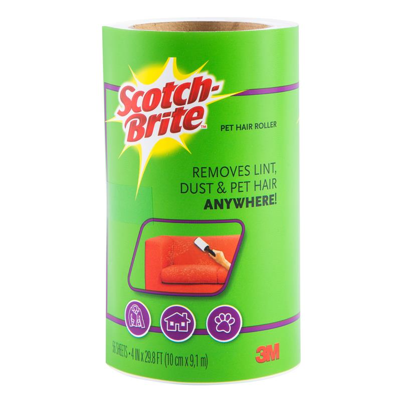 Scotch-Brite รีฟิลลูกกลิ้งขจัดฝุ่น ขจัดขนสัตว์บนเสื้อผ้า Lint Roller 56 แผ่น ราคา 119 บาท*ส่งฟรี