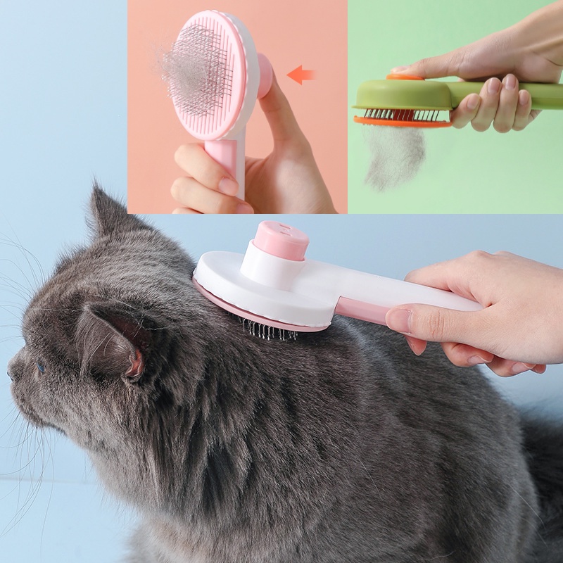 Lược cho thú cưng massage lược cạo lông mèo tự làm sạch lược kim mèo làm đẹp lược cạo lông