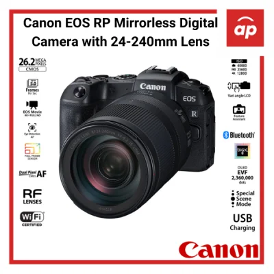 (12 + 3months Warranty) Canon EOS RP Mirrorless Digital Camera with 24-240mm Lens + Freegifts
