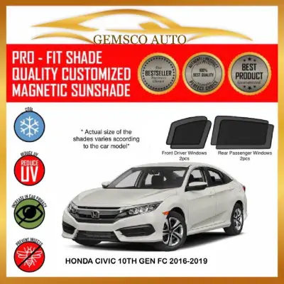 Honda Civic FC 2016 -2021 (6 / 7pcs) Car Magnetic Sunshade / Boot Tray