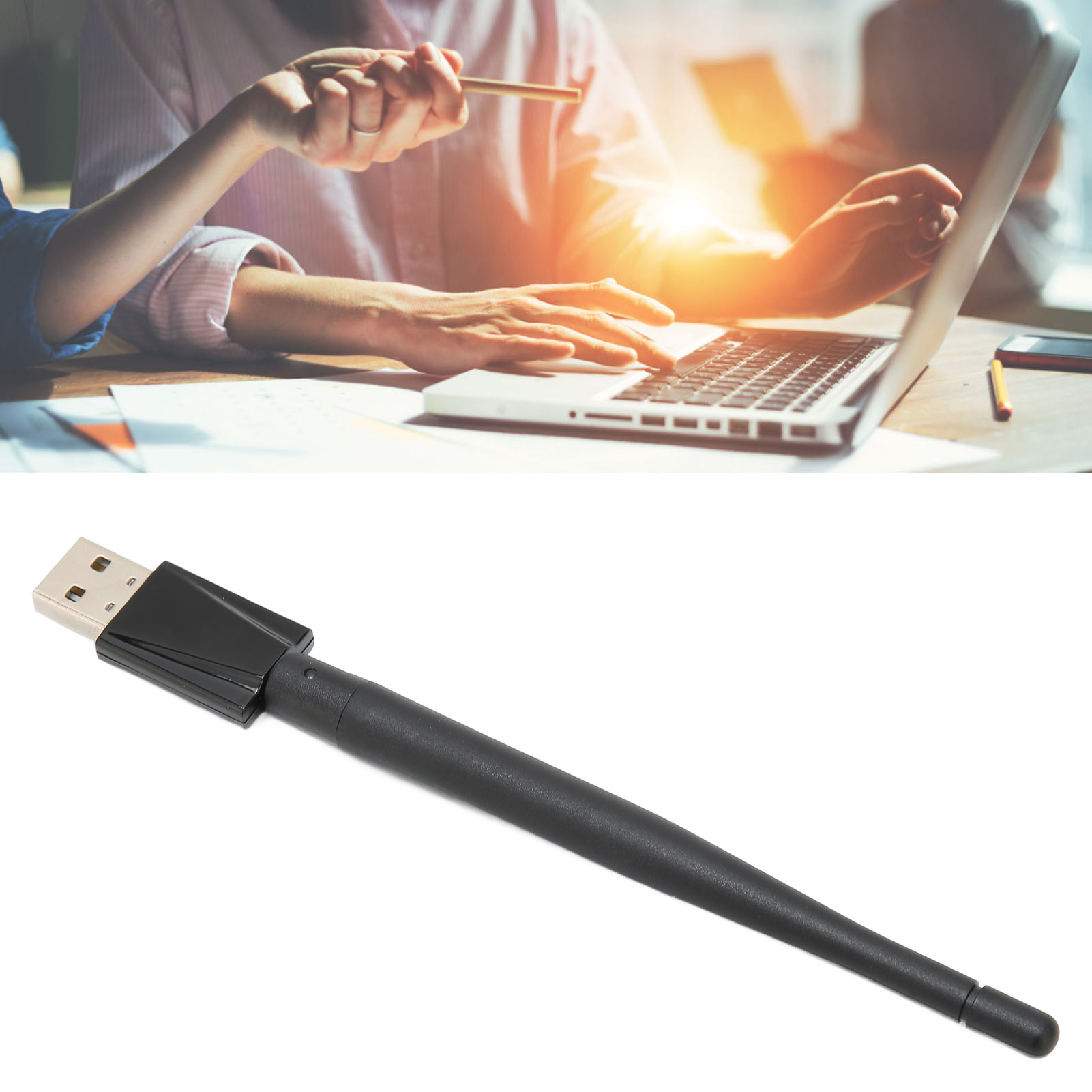 Khóa điện tử wifi băng tần kép bộ điều hợp Wi-Fi hỗ trợ máy tính xách tay Máy tính để bàn với Ăng-ten khuếch đại cao 3.5dBi cho Windows 10/8.1/8/7/XP/Vista để xem video và chơi trò chơi.