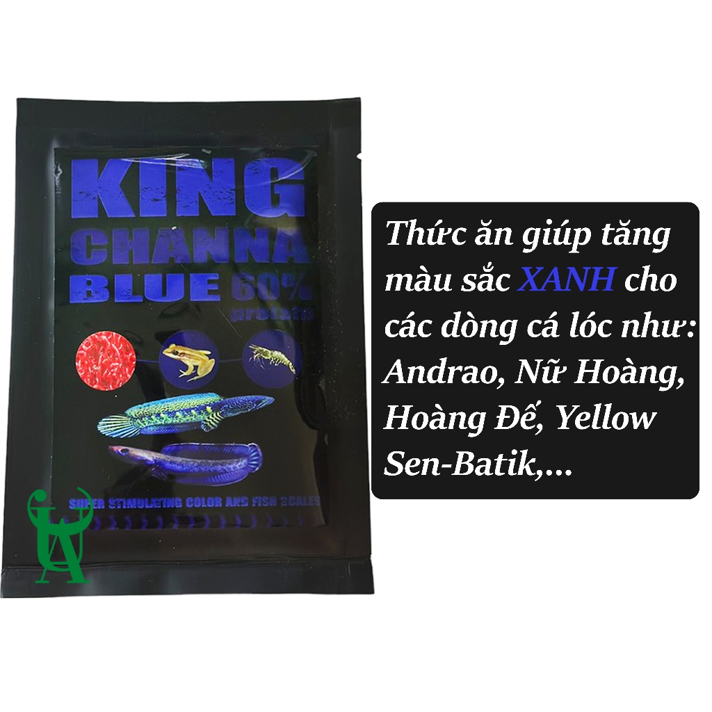 Thức ăn cám kích màu cho cá lóc KING CHANNA (Vẩy Rồng Nữ Hoàng Vây Xanh...)