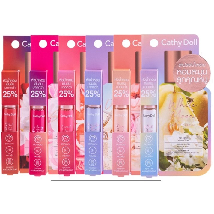 Trọn bộ set 6 mùi hương nước hoa Cathy Doll Eau De Parfum 