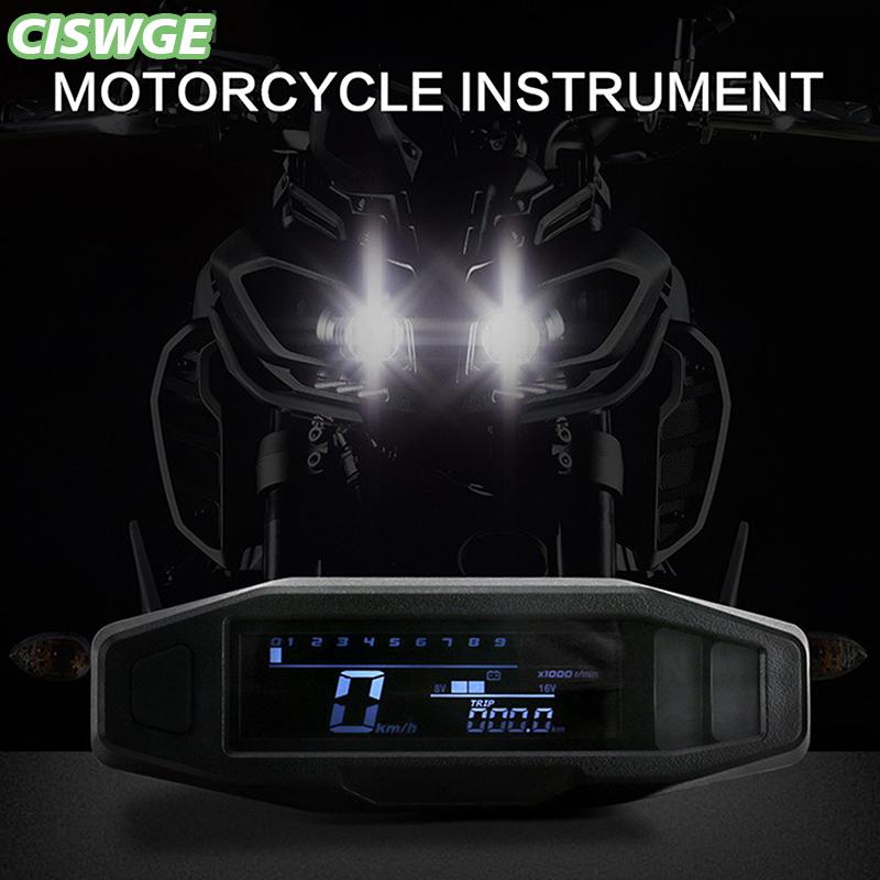 [CISWGE Auto] Universal Motorcycle Speedometer Digital Speed Meter Tachometer Dashboard Instrument Panel Meter LCD Display Bracket
