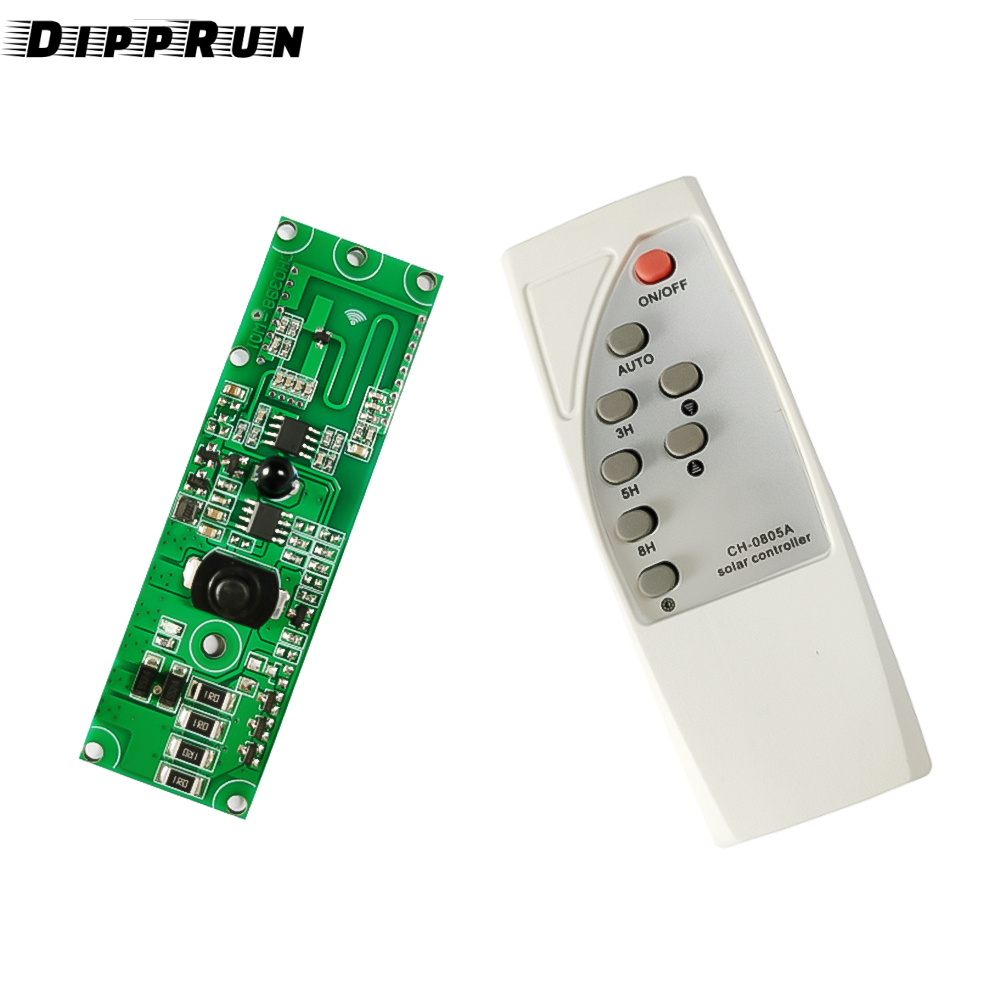 Dipprun 3. 2v3.7v điều khiển ánh sáng Radar cảm ứng cơ thể con người Đèn năng lượng mặt trời bảng mạch với điều khiển từ xa