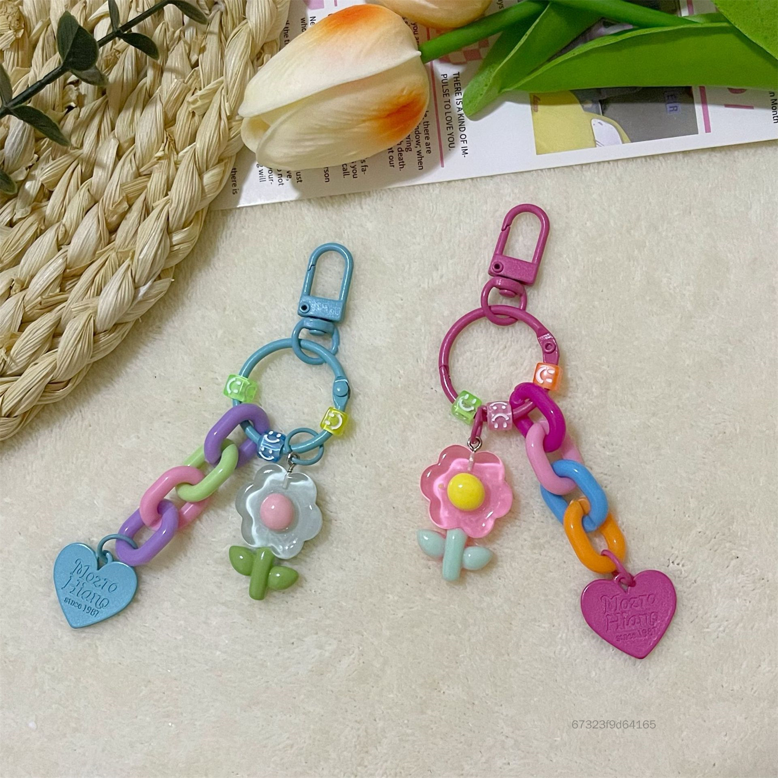 Móc Khóa Dễ Thương Với Mặt Dây Hoa Mạnh Mẽ Bền Chìa Khóa Goodie Túi Nhồi Vật Dụng Thích Hợp Cho Ngày