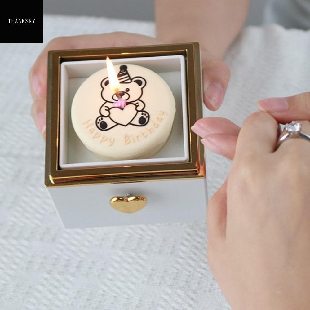 THANKSKY Valentine Hộp nhẫn lật hình gấu Trưng bày Nhẫn Hộp đựng Hộp quà bánh mini Sáng Tạo Quà tặng bạn gái Hộp đóng gói quà sinh nhật Dành cho người yêu