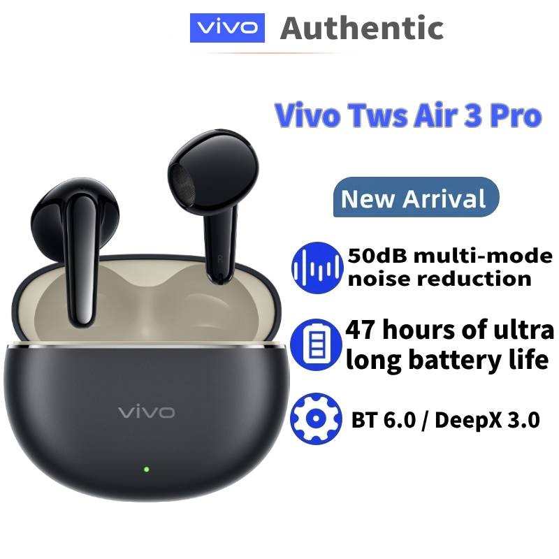 Vivo TWS Air3 Pro Wireless Bluetooth Earphones with Built in Microphone and Noise Cancellation Half in Ear