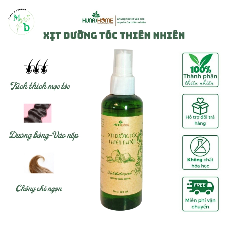 Xịt dưỡng tóc tinh dầu bưởi kích mọc tóc, xịt mọc tóc thảo dược ngừa gãy rụng, làm mượt tóc 100ml
