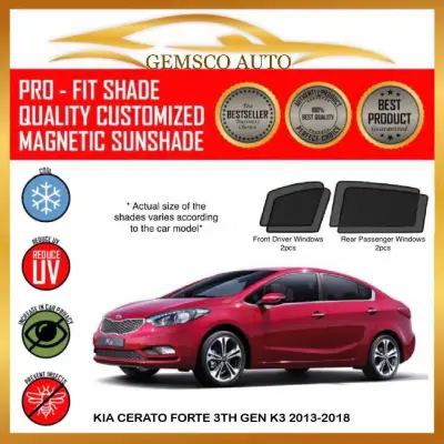 Kia Forte K3 3rd Gen 2013 - 2018 ( 4 / 5pcs ) Car Magnetic Sunshade / Boot Tray
