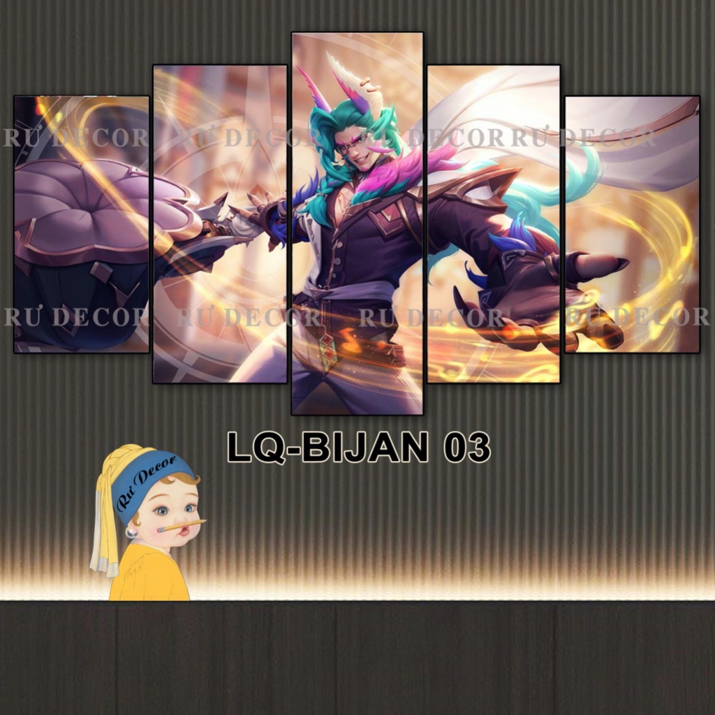 Bộ Tranh Ghép Decor Liên Quân Bijan Dán Tường Fomex 5mm Tặng Keo Dán BH Vận Chuyển Decor Gaming Nhà