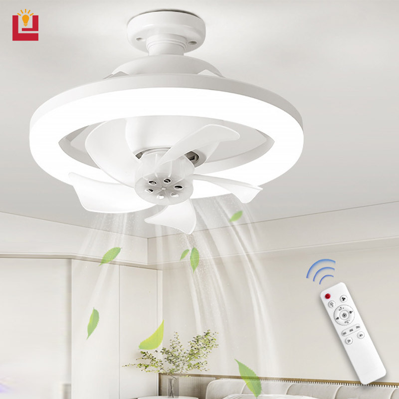 YONUO 2024 new moving head E27 fan light household small ceiling fan light for living room dining room bedroom suitable for mute