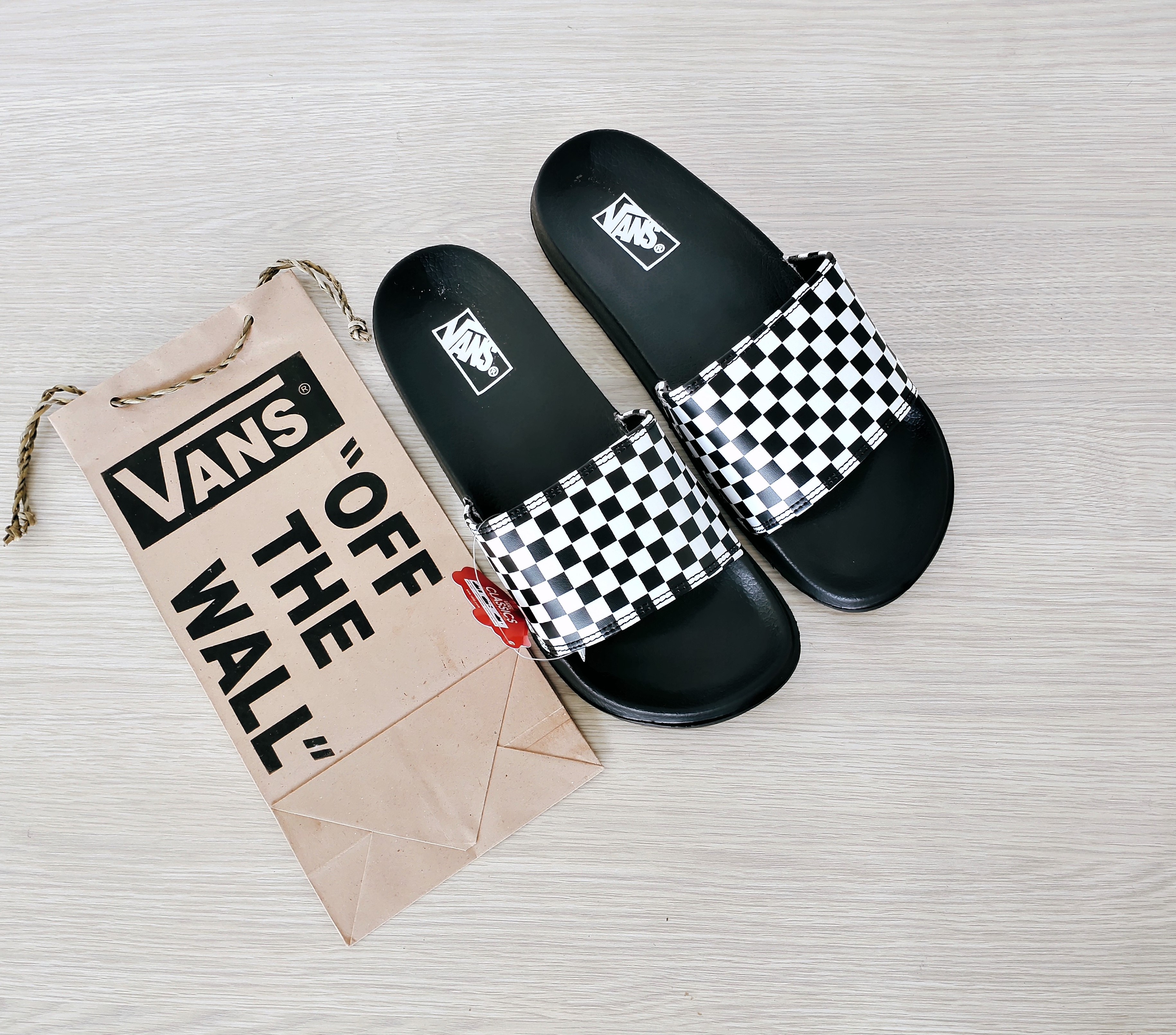 vans checkerboard slippers