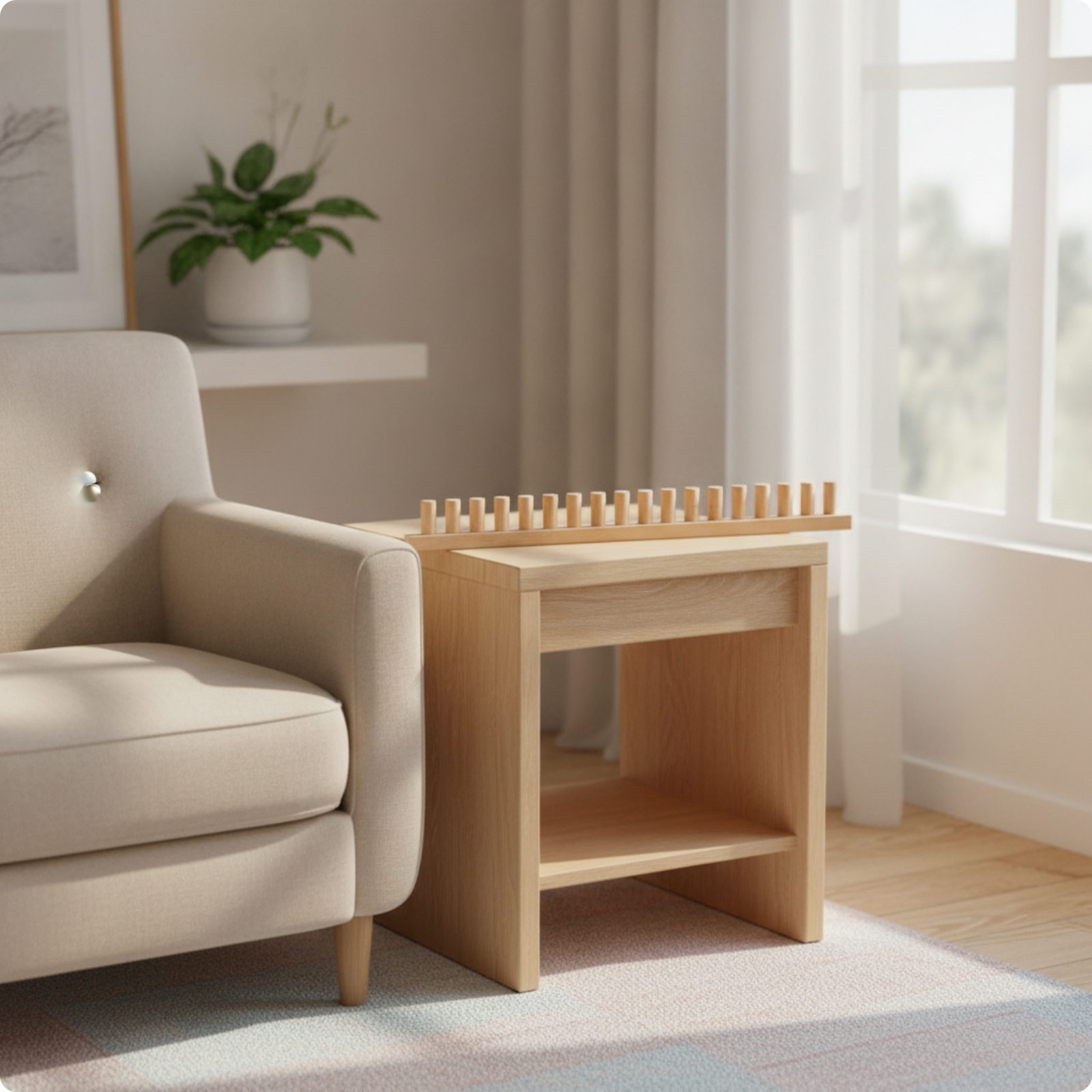 Dolity Modular Weaving Loom with Pegs Sturdy Wooden Weaving Loom Long-Lasting Knitting Board Lightweight for Beginners