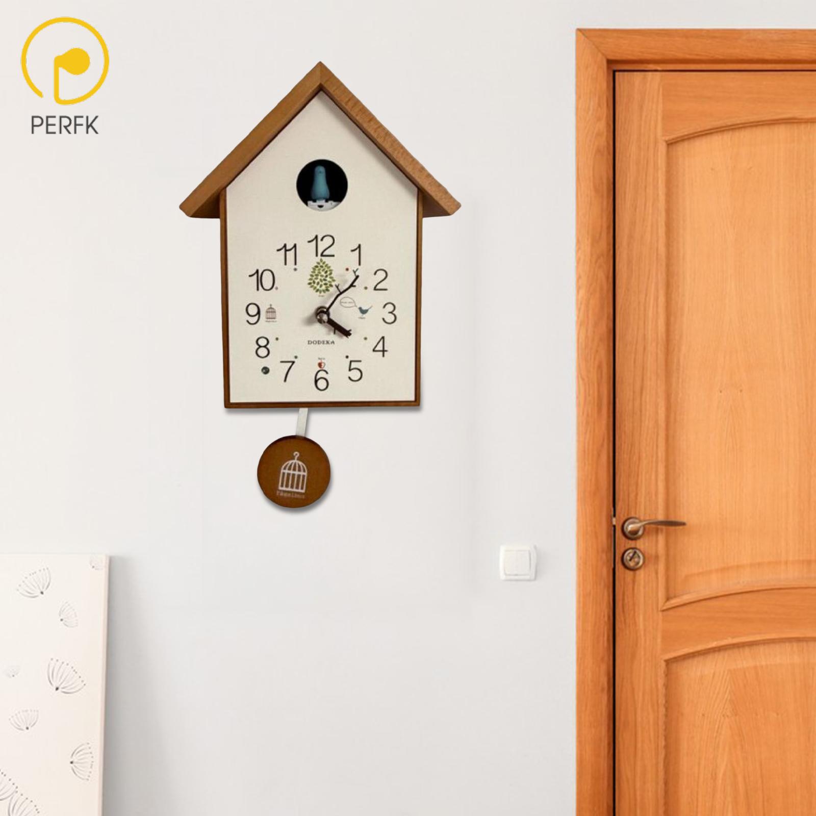 Perfk Wall Clock Coo Coo Clock Hanging Creative Farmhouse Wooden for Dining Room Bedroom Kitchen Living Room Family Friends Gift ราคา 4,757 บาท*ส่งฟรี
