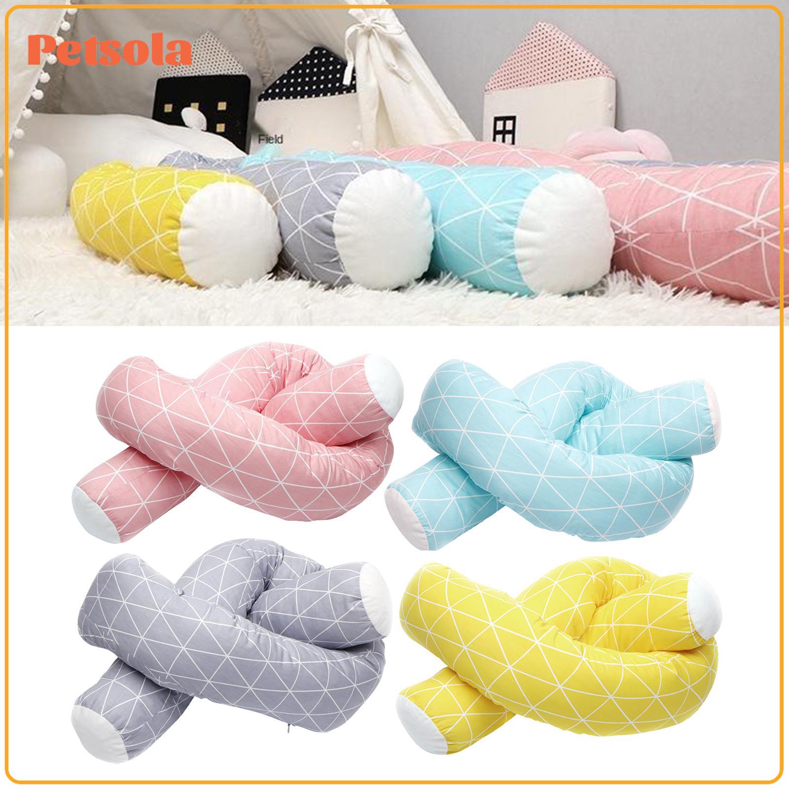 Baby Bed Bumper Bed Safe Long Cotton Patchwork Pillow Anti-collishion Cot Infant Cushion Sleep Protect Newborn Bedding Set ราคา 1,938 บาท*ส่งฟรี