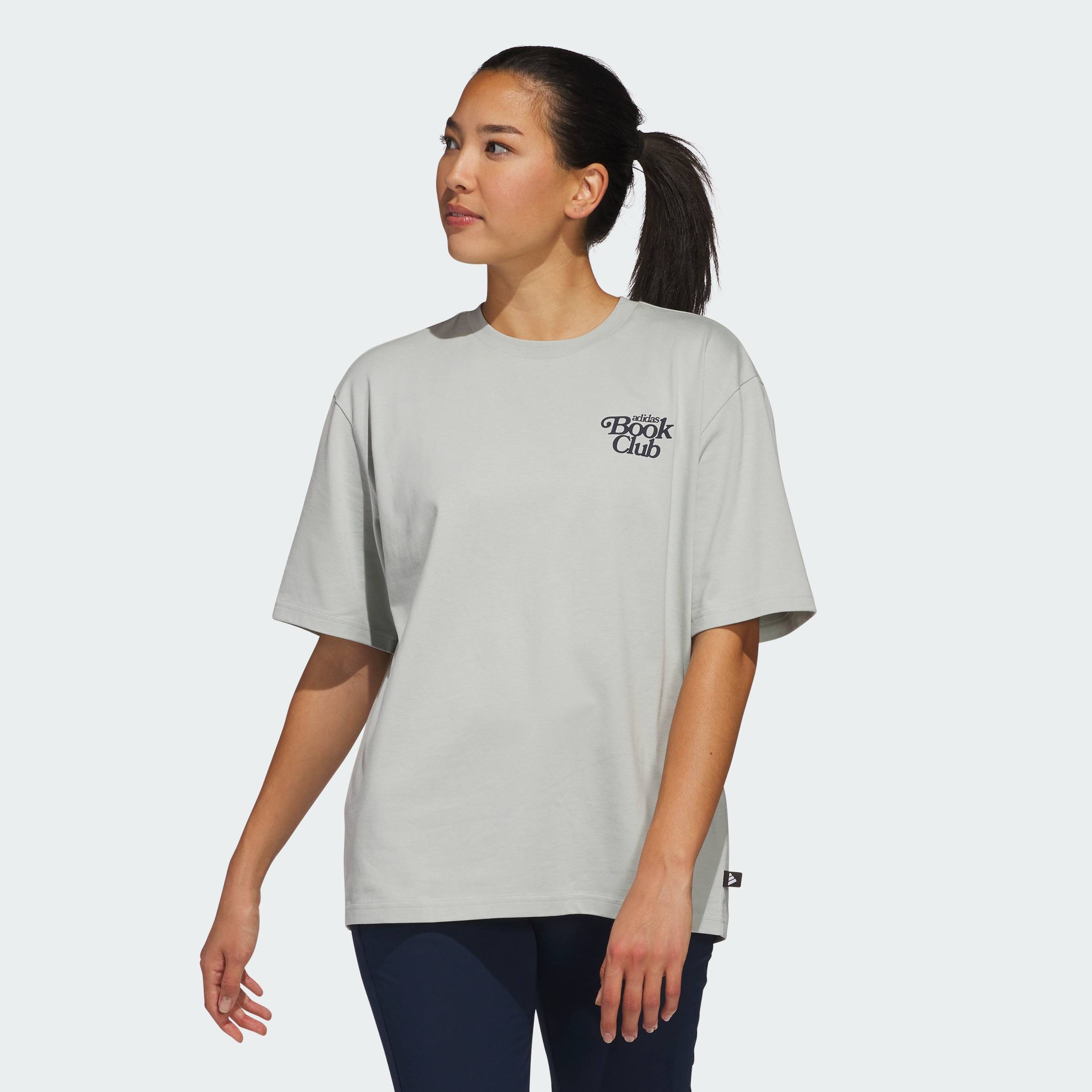 [1.5-19H59 4.5-MUA 3 GIẢM 15%+VOUCHER 10%] adidas Đánh gôn Áo Thun Oversize Golf Book Club Graphic Nữ Xám JI9499