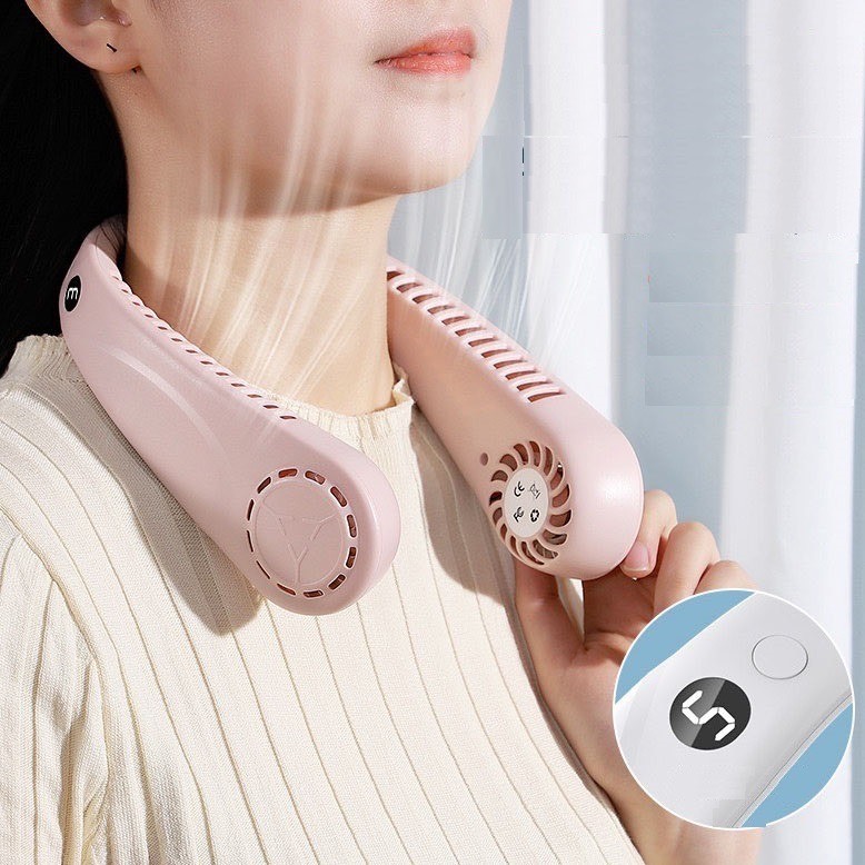 Romoss Quạt đeo cổ mini pin 3000mhA, không cách, quạt đeo cổ tích điện siêu mát pin khủng làm mát cực nhanh thiết kế gọn nhẹ
