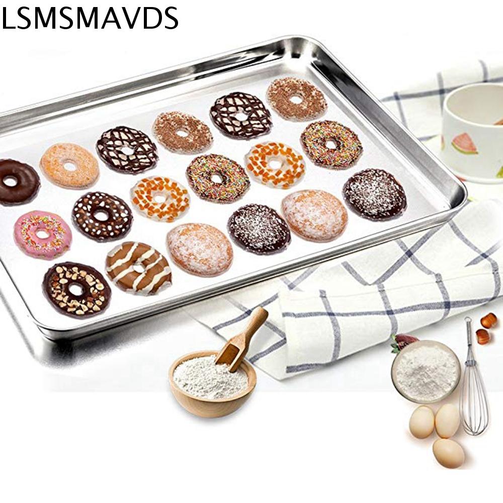 LSMSMAVDS Thép không gỉ 1Pc Nhà Dụng cụ nấu ăn Chén đĩa Bánh quy Bếp hấp Khay lò nướng Nướng chảo Tấm nướng