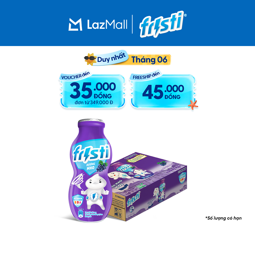 Thùng 48 Chai Sữa Chua Uống Fristi Hương Nho 80ml (48x80ml)