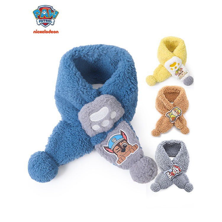 Paw tuần tra trẻ em khăn mùa đông bé ấm khăn choàng vải lông cậu bé phiên bản thu đông hàn quốc cậu bé Cổ áo hợp thời trang